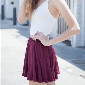 Brandy Melville SUEDE Burgundy Skirt